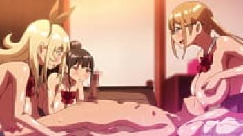 For the first time, students engage in orgy by masturbating with hentai BOKU NI KAREM 2.