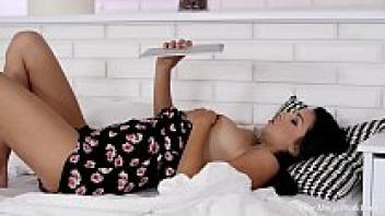 Hottie shoots a solo scene with Foxxi Black on Beauty-Angels.com.