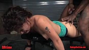 BDSM subgagging on the strong cock of men