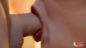 Beautiful close-up blowjob in 4K with a cum in the mouth