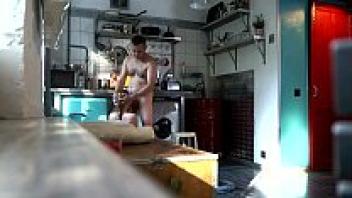 Perfect blowjob in the kitchen, concealed spy camera, Czech adolescent