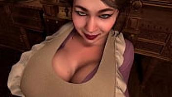adoring a gorgeous Asian MILF maid after she snubs him | 3D porn
