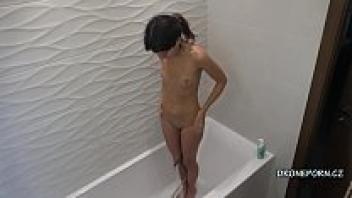 Katty West taking a shower