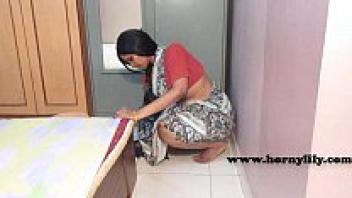 An Indian maid without underwear