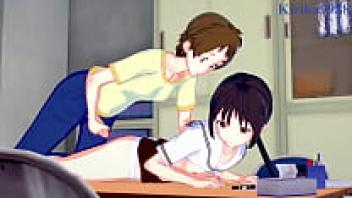 Chisato Higuchi and Hanako Honda engaged in passionate futanari sex. Hentai Asobi Asobase
