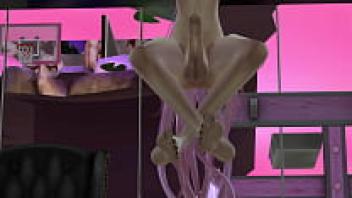 A ladyboy in Sims 4 who is meditating