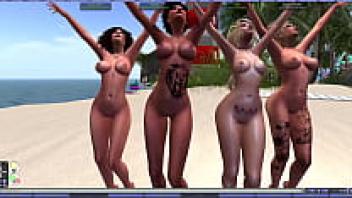 Second Life's Nude Beach Dance Party