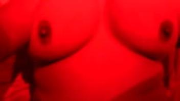 A plump girl at a motel