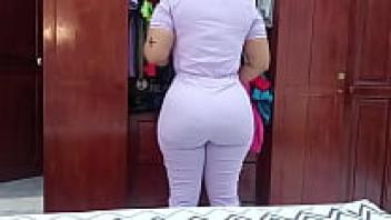 The amateur nurse is captured on camera.