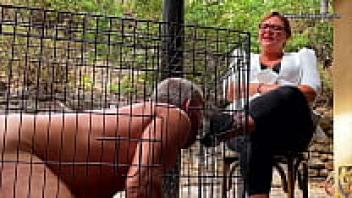 Dominatrix's birthday celebration with slaves in the BDSM movie gallery