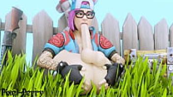Lynx in Fortnite Sucking Her Own Huge Cock