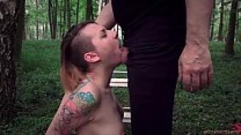 Slave inverted suspension bondage training for cock sucking