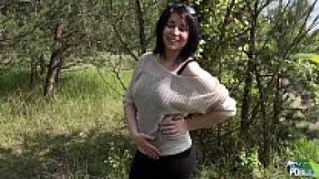 Large, plump babe, rock the cock outside