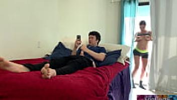 After witnessing her stepson masturbating, Voyeur's stepmother fell in love with him.