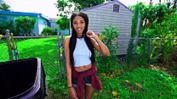 A gorgeous black amateur has a thing for a white man.