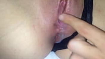 After a date on underwear, the cuckold creampie wife saves cum.
