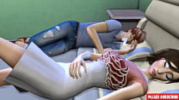 After sharing a bed, the Asian step-sister adores her step-brother and wakes him up, bored, and uses a condom to suck his cock.