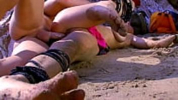 Milf group sex at Anal Beach