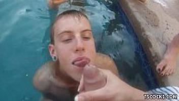 In the pool, Tranny Orgy