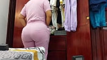 The big-ass nurse is captured on camera.