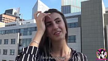 Three men are enjoying a gang-bang with Lina Luxa, a bombshell blonde with infinite legs.