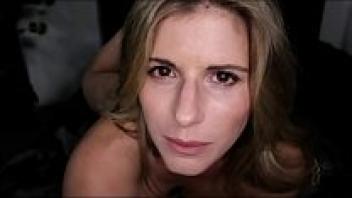 Cory Chase's busty stepmother swallowing his erect cock