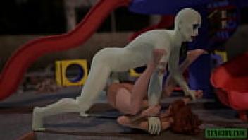 Sad Clown & Cock. Horrible 3D porn