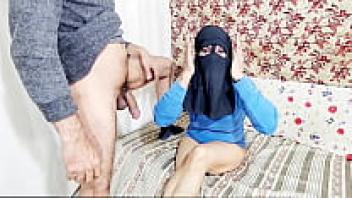 The hijab-wearing Desi Indian step-sister got my massive, fat cock in a doggy pussy.