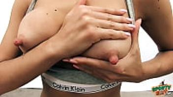 Teen Has The Perfect Ass, Thigh-Gap Huge Nipples, And Cameltoe Pussy